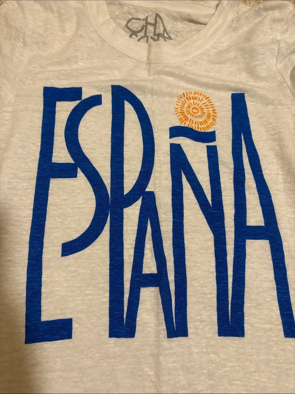 Chaser White Short Sleeve 'España' Graphic Tee Size Small NWT - Spain 🇪🇸 - Picture 5 of 6
